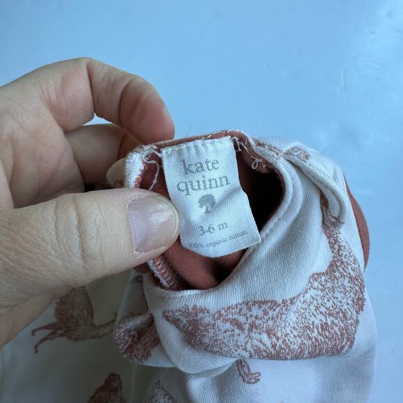 Kate Quinn Llama Emu Print Dress Size 3-6 Months Orange Cream - Picture 4 of 4